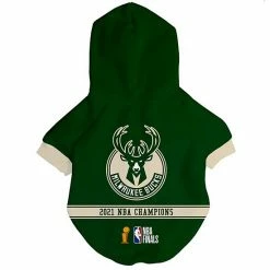 Best Sale 💯 Unbranded Fresh Pawz Hunter Green Milwaukee Bucks 2021 NBA Finals Champions Pet Hoodie ⭐