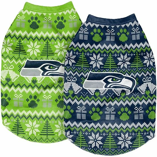 Buy 🌟 Unbranded FOCO Seattle Seahawks Reversible Holiday 🐕 Dog Sweater 😍