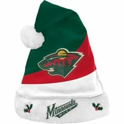 Discount 👍 Unbranded FOCO Minnesota Wild Colorblock Santa Hat 🛒