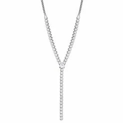 Best deal ✨ Unbranded Sterling Silver Cubic Zirconia Y Necklace 👏