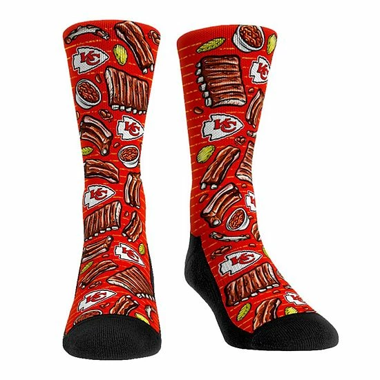 Best Pirce ✨ Unbranded Men's Rock Em 🧦 Socks Kansas City Chiefs Localized Food Crew 🧦 Socks 🔥