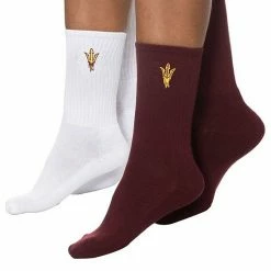 Hot Sale 🎉 Unbranded 👩 Women's ZooZatz Maroon/White Arizona State Sun Devils 2-Pack Quarter-Length 🧦 Socks 💯