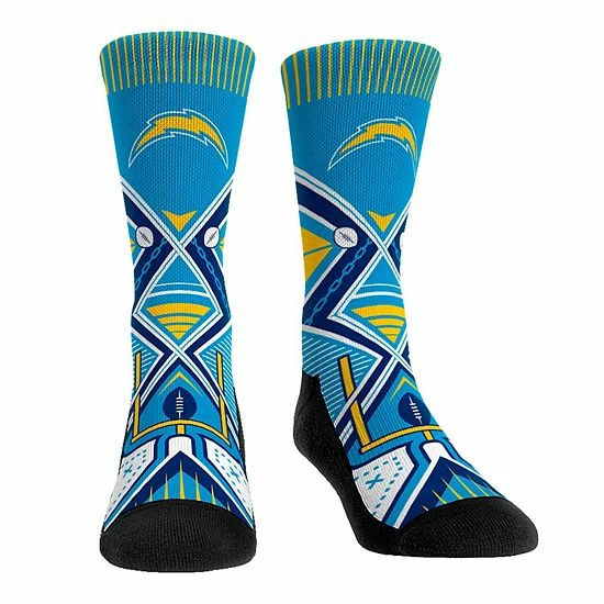 Wholesale 🌟 Unbranded Rock Em 🧦 Socks Los Angeles Chargers Move The Chains Crew 🧦 Socks 😀