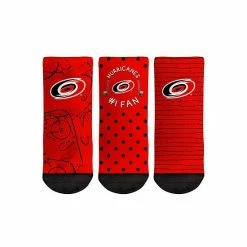 Discount 🔔 Unbranded Toddler Rock Em 🧦 Socks Carolina Hurricanes #1 Fan 3-Pack Crew 🧦 Socks Set ⭐