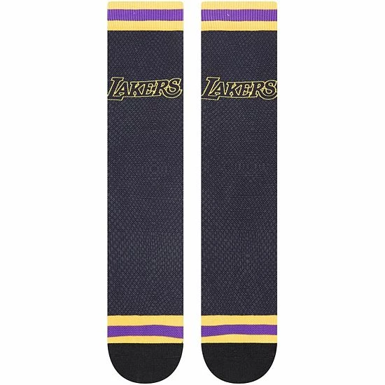 Deals ๐ Unbranded Black Los Angeles Lakers Hardwood Classics Crew ๐งฆ Socks ๐ฏ - Image 3