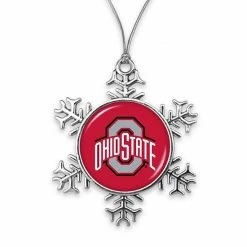 Best Sale 🛒 Unbranded Ohio State Buckeyes Snowflake Metal Ornament 🎉