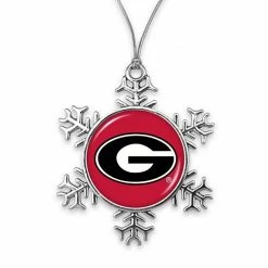 Promo 🛒 Unbranded Georgia Bulldogs Snowflake Metal Ornament 😀