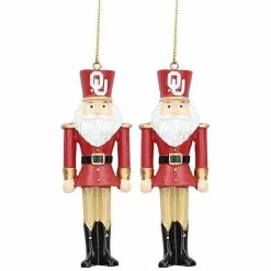 Coupon 🛒 Unbranded Oklahoma Sooners 2-Pack Santa Nutcracker Ornament Set 🎉