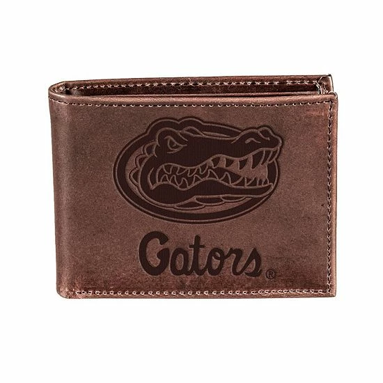 Wholesale 😀 Unbranded Brown Florida Gators Bifold Leather Wallet 🎉