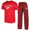 Flash Sale 🎉 Unbranded Men's Concepts Sport Red/Black Detroit Red Wings Badge T-Shirt & Pants Sleep Set 🔔