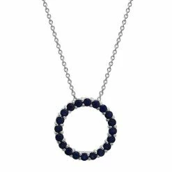 Best deal ❤️ Unbranded Sterling Silver Sapphire Open Circle Pendant Necklace ⭐