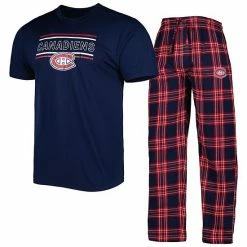 Promo 🧨 Unbranded Men's Concepts Sport Navy/Red Montreal Canadiens Badge T-Shirt & Pants Sleep Set 🎁