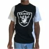 New ✔️ Unbranded Men's Refried Apparel Black/Silver Oakland Raiders Upcycled Split T-Shirt 🛒