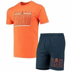 Outlet ✔️ Unbranded Men's Concepts Sport Navy/Orange Detroit Tigers Meter T-Shirt And Shorts Sleep Set 🌟