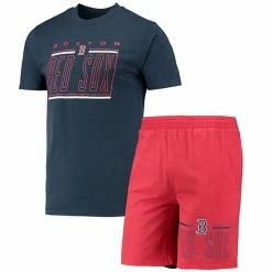 Best Pirce 🎉 Unbranded Men's Concepts Sport Red/Navy Boston Red Sox Meter T-Shirt And Shorts Sleep Set 🎁