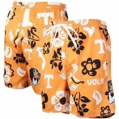 Flash Sale 🔔 Unbranded Men's Wes & Willy Tennessee Orange Tennessee Volunteers Floral Volley Logo Swim Trunks ❤️