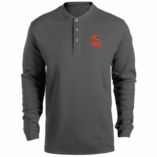 Top 10 ❤️ Unbranded Men's Heathered Gray Cleveland Browns Maverick Thermal Henley Long Sleeve T-Shirt ✨