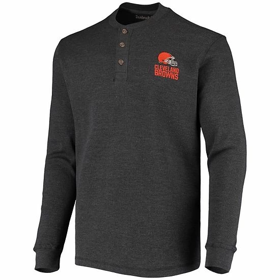 Top 10 ❤️ Unbranded Men's Heathered Gray Cleveland Browns Maverick Thermal Henley Long Sleeve T-Shirt ✨ - Image 3