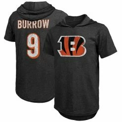 Brand new ⌛ Unbranded Men's Fanatics Branded Joe Burrow Black Cincinnati Bengals Player Name & Number Tri-Blend Hoodie T-Shirt 💯