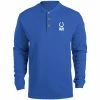 Best Sale 😉 Unbranded Men's Dunbrooke Royal Indianapolis Colts Logo Maverick Thermal Henley Long Sleeve T-Shirt ✨