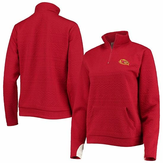 Promo ๐คฉ Unbranded ๐ฉ Women's Gameday Couture Cardinal Iowa State Cyclones Embossed Quarter-Zip Jacket ๐คฉ - Image 2