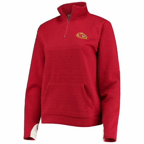 Promo ๐คฉ Unbranded ๐ฉ Women's Gameday Couture Cardinal Iowa State Cyclones Embossed Quarter-Zip Jacket ๐คฉ - Image 3