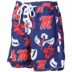 Cheapest 💯 Unbranded Men's Wes & Willy Navy Ole Miss Rebels Floral Volley Logo Swim Trunks 😀