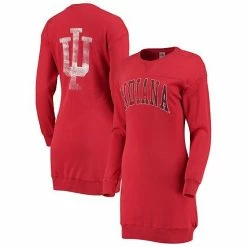 Budget 💯 Unbranded 👩 Women's Gameday Couture Crimson Indiana Hoosiers 2-Hit Sweatshirt 👗 Dress 😉