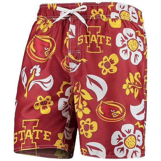 Best Sale ๐ฅ Unbranded Men's Wes & Willy Cardinal Iowa State Cyclones Floral Volley Swim Trunks ๐ฏ - Image 3