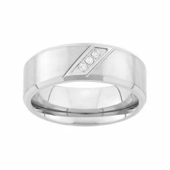 Budget 💯 Unbranded Diamond Accent Stainless Steel Wedding Band - Men 🔥