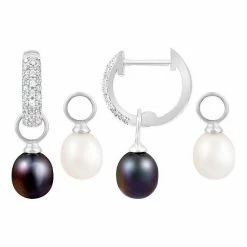 Flash Sale ✨ Unbranded Day & Night Interchangeable Freshwater Pearl Drop Earrings 🎉