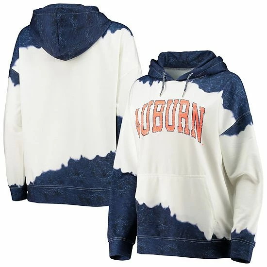 Outlet โ Unbranded ๐ฉ Women's Gameday Couture White/Navy Auburn Tigers For The Fun Double Dip-Dyed Pullover Hoodie ๐งจ - Image 2