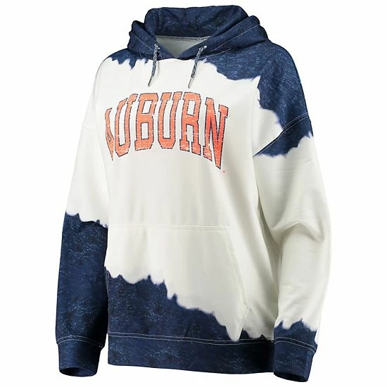 Outlet โ Unbranded ๐ฉ Women's Gameday Couture White/Navy Auburn Tigers For The Fun Double Dip-Dyed Pullover Hoodie ๐งจ - Image 3