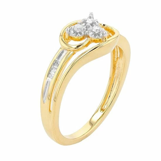 Cheap ๐ฏ Unbranded 14k Gold Over Silver 1/10 Carat T.W. Diamond Promise Ring โจ - Image 2