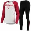 Hot Sale 🔥 Unbranded 👩 Women's ZooZatz White/Black Oklahoma Sooners Raglan Long Sleeve T-Shirt & Leggings Sleep Set 🧨
