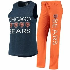 Wholesale ❤️ Unbranded 👩 Women's Concepts Sport Orange/Navy Chicago Bears Muscle Tank Top & Pants Sleep Set 🎉