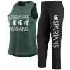 Top 10 🔔 Unbranded 👩 Women's Concepts Sport Black/Green Michigan State Spartans Tank Top & Pants Sleep Set 🌟