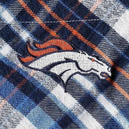 Best deal 👏 Unbranded 👩 Women's Concepts Sport Navy/Orange Denver Broncos Mainstay Flannel Full-Button Long Sleeve Nightshirt 🔔 - Image 5