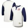 Outlet 🎁 Unbranded Men's Mitchell & Ness Cream New York Yankees Icon Henley 3/4-Sleeve T-Shirt 🎉