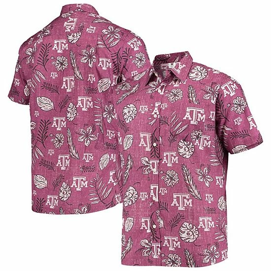Top 10 🛒 Unbranded Men's Wes & Willy Maroon Texas A&M Aggies Vintage Floral Button-Up 👕 Shirt ✔️ - Image 2