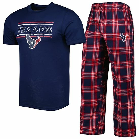 New ๐ฏ Unbranded Men's Concepts Sport Navy/Red Houston Texans Badge Top & Pants Set ๐