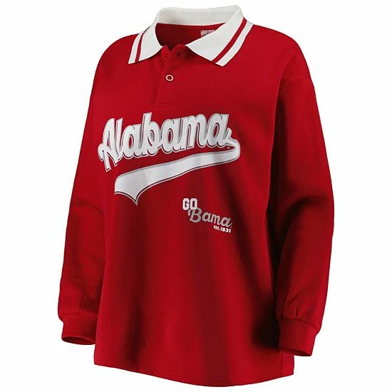Wholesale ๐ฅ Unbranded ๐ฉ Women's Gameday Couture Crimson Alabama Crimson Tide Happy Hour Long Sleeve Polo ๐ - Image 3