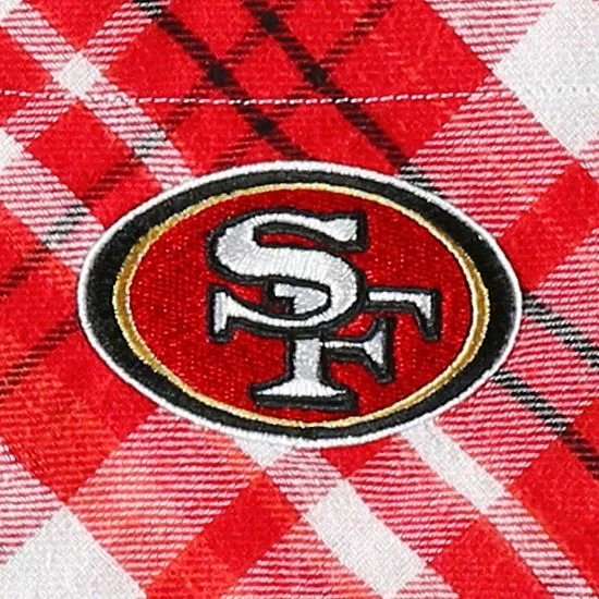 Promo ⌛ Unbranded 👩 Women's Concepts Sport Scarlet/Black San Francisco 49ers Mainstay Flannel Full-Button Long Sleeve Nightshirt 🛒 - Image 5