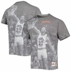 Wholesale 🎉 Unbranded Men's Mitchell & Ness Larry Nance Gray Cleveland Cavaliers Above The Rim Sublimated T-Shirt 🔥