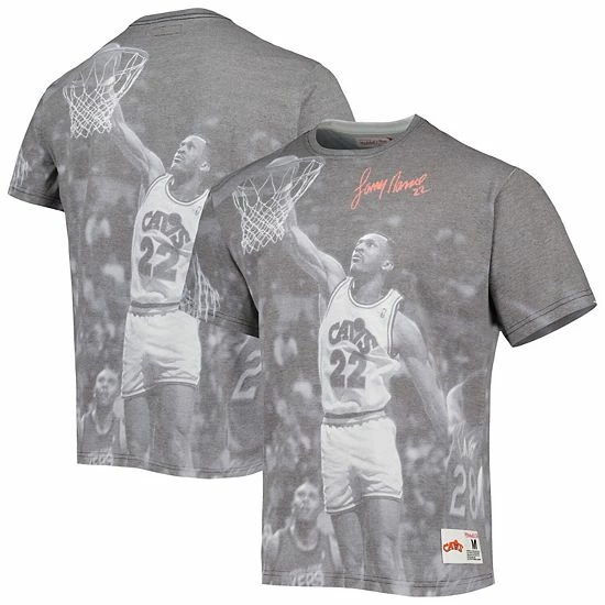 Wholesale 🎉 Unbranded Men's Mitchell & Ness Larry Nance Gray Cleveland Cavaliers Above The Rim Sublimated T-Shirt 🔥 - Image 2