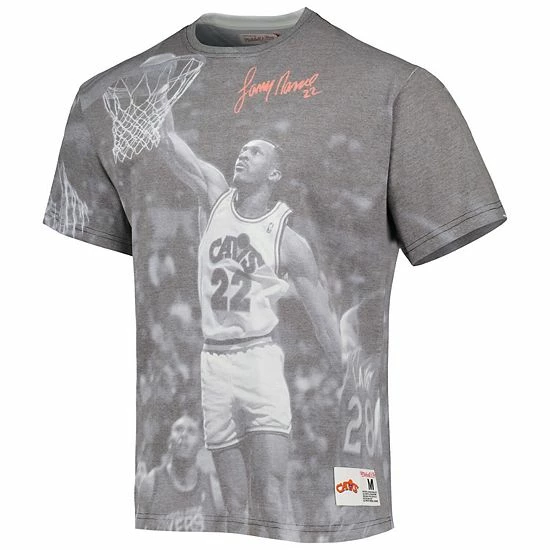 Wholesale 🎉 Unbranded Men's Mitchell & Ness Larry Nance Gray Cleveland Cavaliers Above The Rim Sublimated T-Shirt 🔥 - Image 3