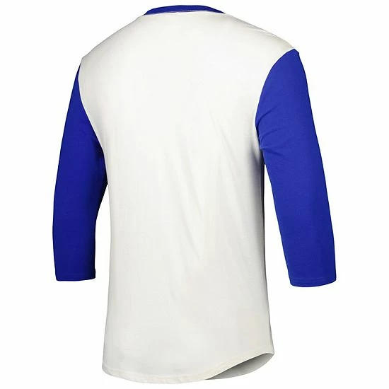 Budget ✔️ Unbranded Men's Mitchell & Ness Cream New York Mets Icon Henley 3/4-Sleeve T-Shirt ⌛ - Image 4