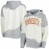 Cheapest ⌛ Unbranded 👩 Women's Gameday Couture White/Gray Minnesota Golden Gophers For The Fun Double Dip-Dyed Pullover Hoodie 🔔