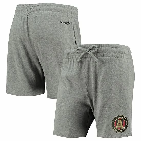 Flash Sale 👍 Unbranded 👩 Women's Mitchell & Ness Heathered Gray Atlanta United FC Logo Shorts ⌛