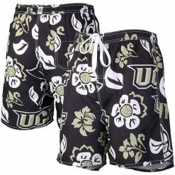 Wholesale 🥰 Unbranded Men's Wes & Willy Black UCF Knights Floral Volley Logo Swim Trunks ❤️